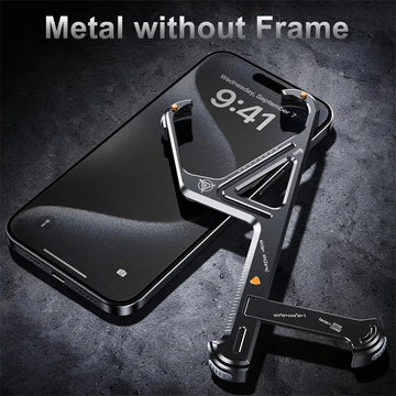 Luxury Geometric Metal Phone Case For iPhone Series