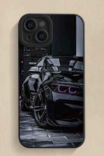 Edged Black Car Painting Shockproof Phone Case