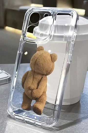 Cute Bear Butt Print Protective Phone Case