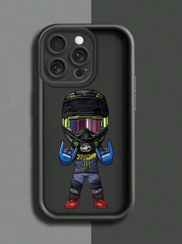 Cartoon Motorcycle Print Phone Case