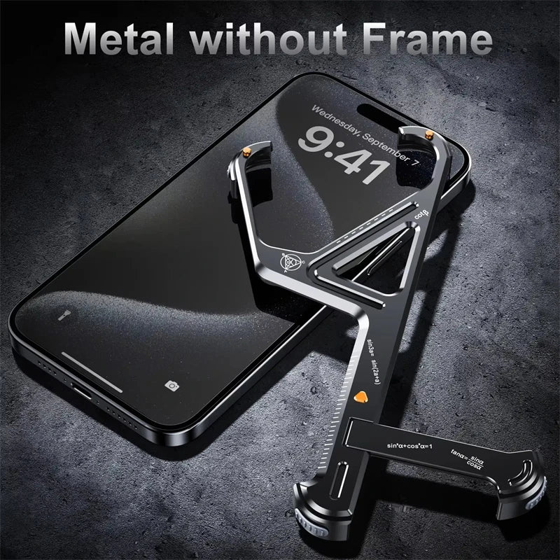 Luxury Geometric Metal Phone Case For iPhone Series