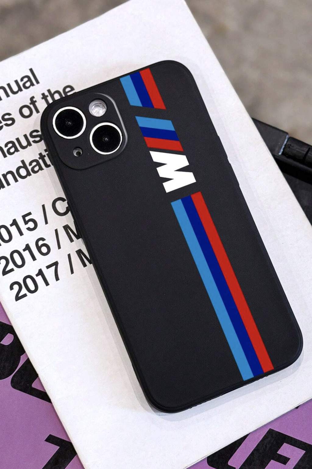 Minimalist Creative Red & Blue Striped Perforated Black