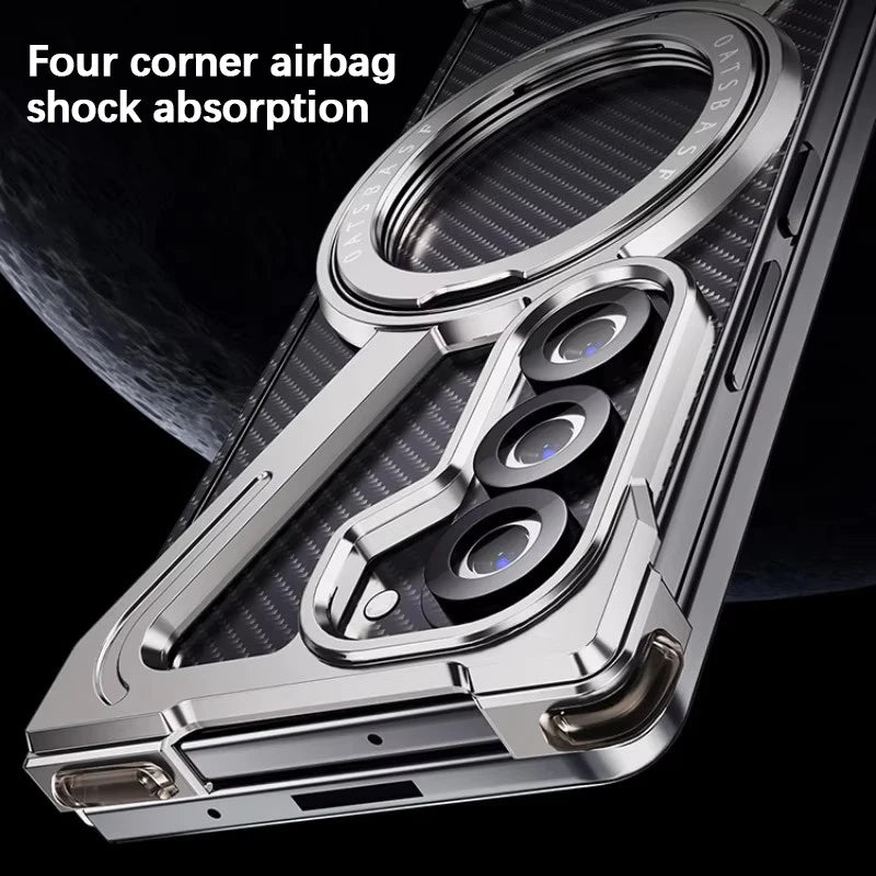 Metals Frameless Bumper for Z Fold 5 6 with Magnetic Stand