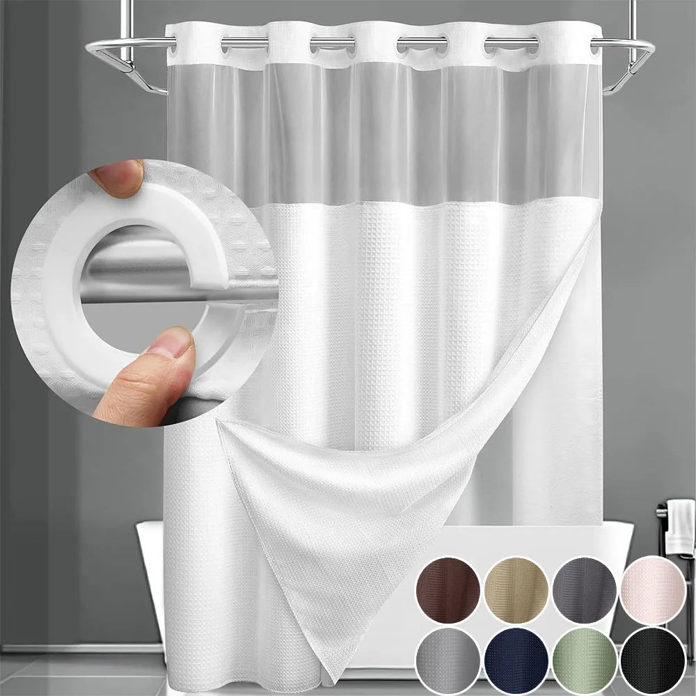 Hookless Shower Curtain Set Double (with Liner)
